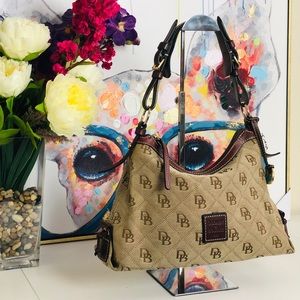 Dooney and Bourke Canvas Logo Hobo